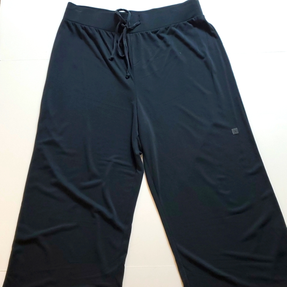 Express black crop wide leg drawstring pants size large